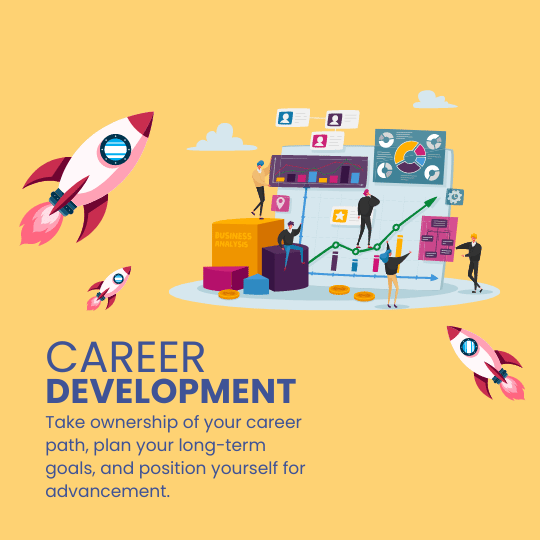 Career development. Take ownership of your career path, plan your long-term goals, and position yourself for advancement- New Mindset Academy